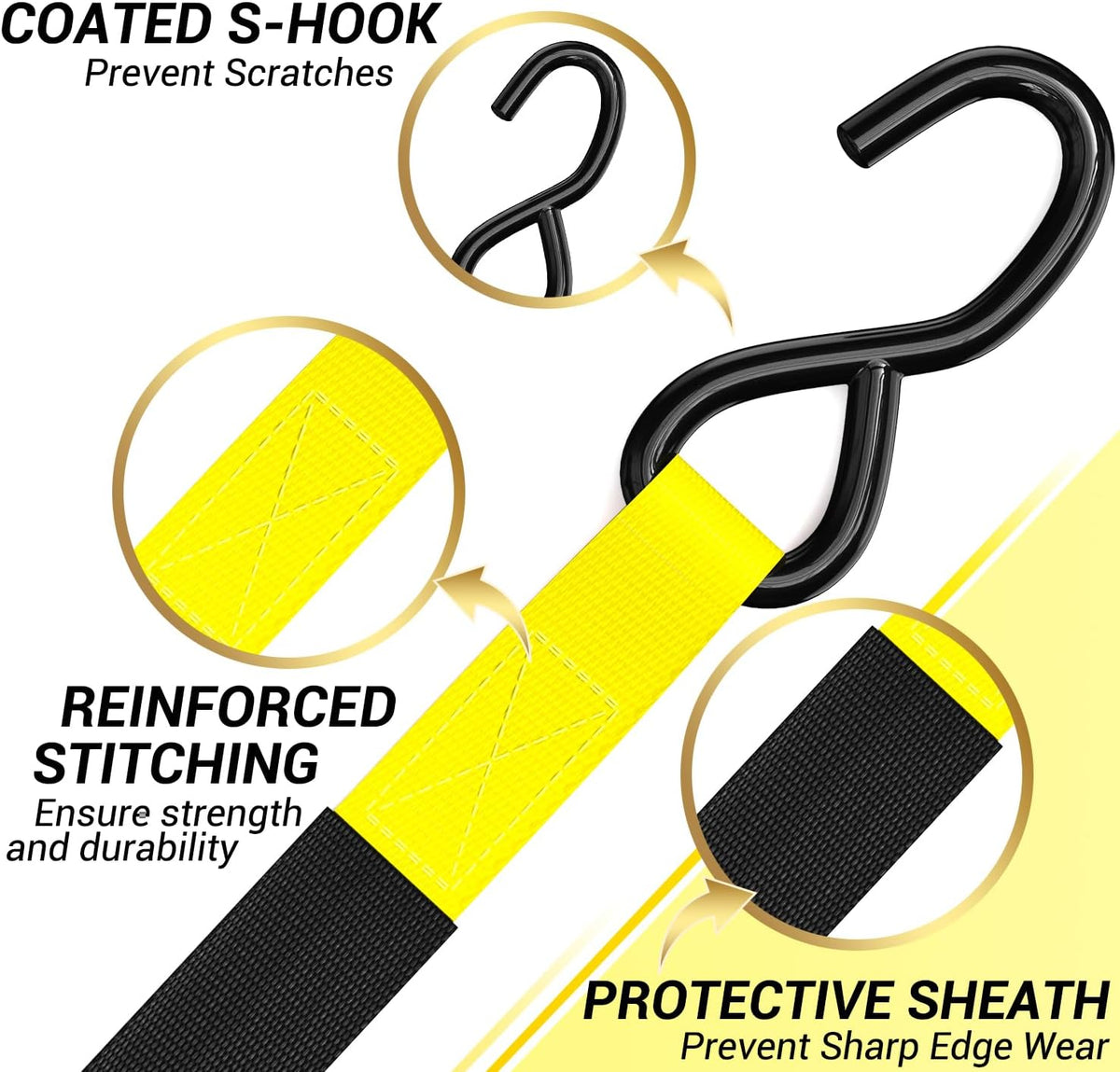 Ratchet Tie Down Straps for Moving Appliances 1" x 15', Orange