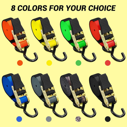 Ratchet Tie Down Straps for Moving Appliances 1" x 15', Orange