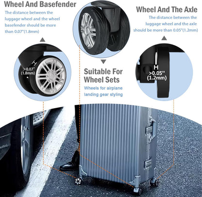 Upgrade Luggage Wheel Covers, 8pcs Suitcases Wheel Protector,Wear-Resistant, Anti-Noise, Silicone Protectors For 2-2.4"Luggage Spinner,Accessories for Travel (Gray)