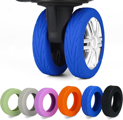 Upgrade Luggage Wheel Covers, 8pcs Suitcases Wheel Protector,Wear-Resistant, Anti-Noise, Silicone Protectors For 2-2.4"Luggage Spinner,Accessories for Travel (Gray)