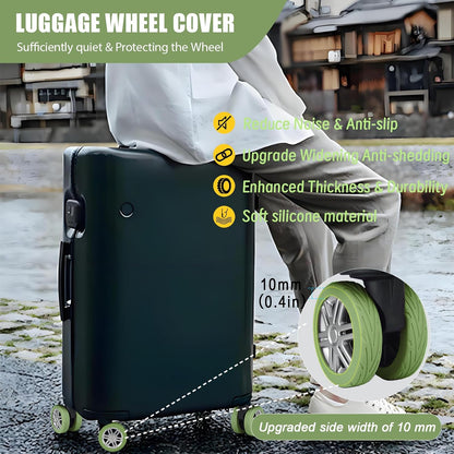 Upgrade Luggage Wheel Covers, 8pcs Suitcases Wheel Protector,Wear-Resistant, Anti-Noise, Silicone Protectors For 2-2.4"Luggage Spinner,Accessories for Travel (Gray)