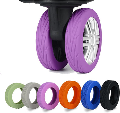 Upgrade Luggage Wheel Covers, 8pcs Suitcases Wheel Protector,Wear-Resistant, Anti-Noise, Silicone Protectors For 2-2.4"Luggage Spinner,Accessories for Travel (Gray)