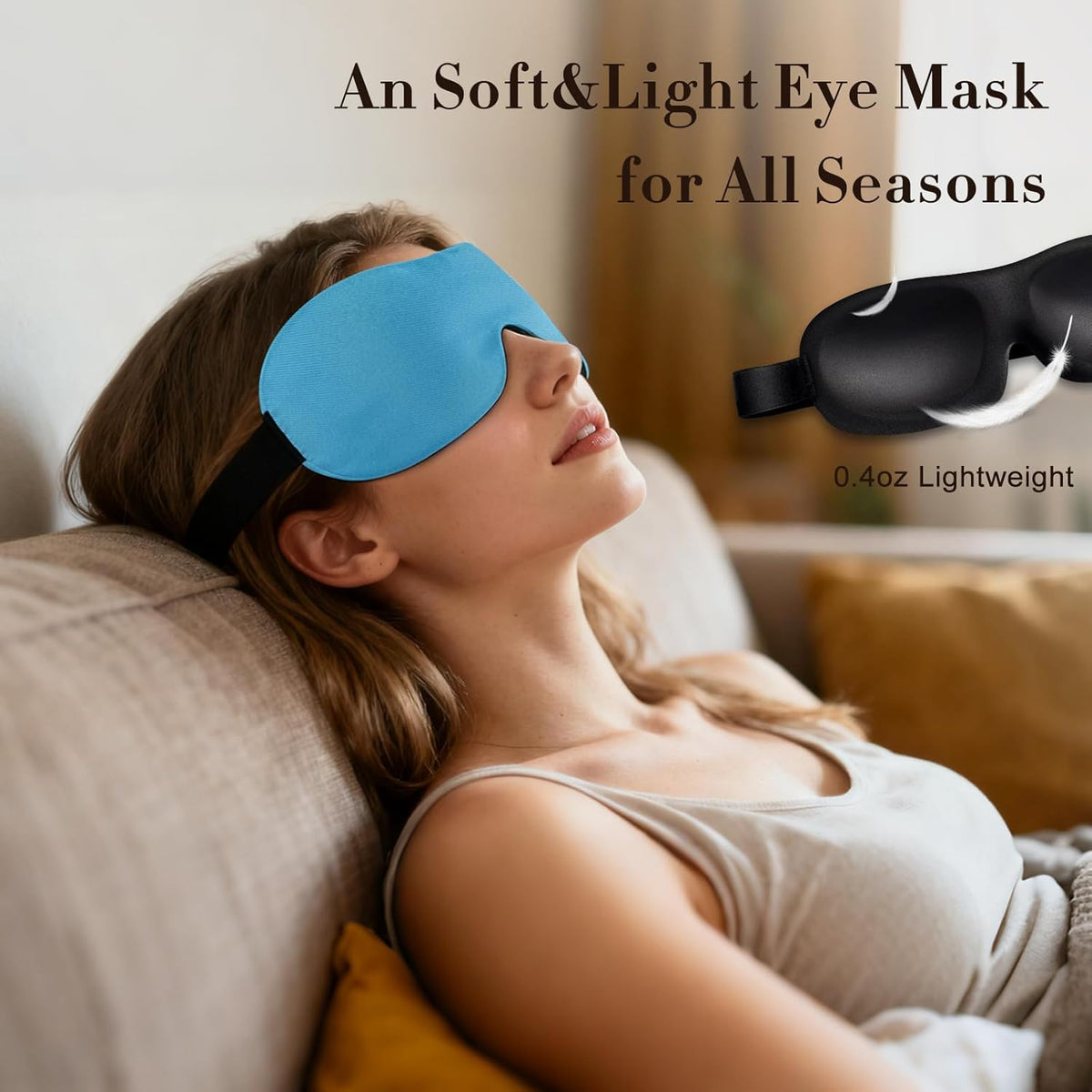 3D Sleep Mask 2 Pack,Eye Mask for Side Sleeper 3D Contoured Sleeping Mask Blackout Out for Men- Blindfold Airplane with Ear Plugs, Night Masks with Travel Bag (Black&Blue)