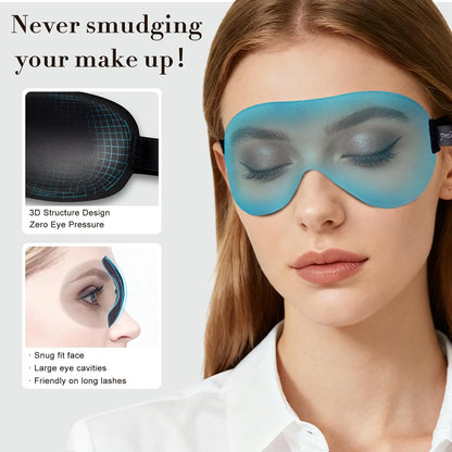 3D Sleep Mask 2 Pack,Eye Mask for Side Sleeper 3D Contoured Sleeping Mask Blackout Out for Men- Blindfold Airplane with Ear Plugs, Night Masks with Travel Bag (Black&Blue)