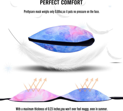 3D Sleep Mask 2 Pack,Eye Mask for Side Sleeper 3D Contoured Sleeping Mask Blackout Out for Men- Blindfold Airplane with Ear Plugs, Night Masks with Travel Bag (Black&Blue)