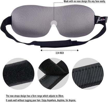 3D Sleep Mask 2 Pack,Eye Mask for Side Sleeper 3D Contoured Sleeping Mask Blackout Out for Men- Blindfold Airplane with Ear Plugs, Night Masks with Travel Bag (Black&Blue)