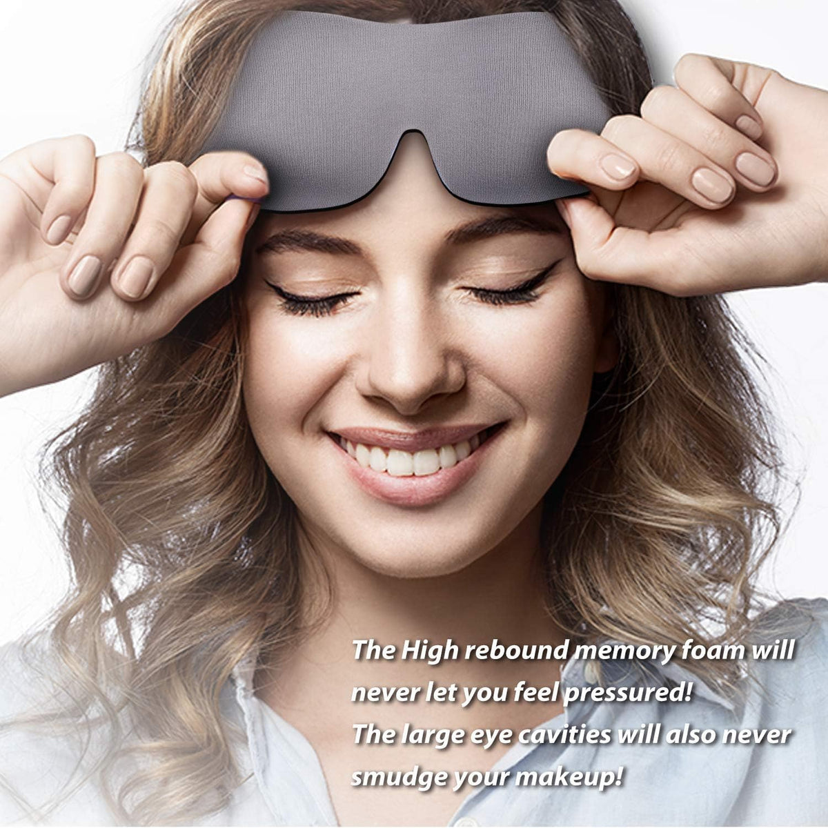 3D Sleep Mask 2 Pack,Eye Mask for Side Sleeper 3D Contoured Sleeping Mask Blackout Out for Men- Blindfold Airplane with Ear Plugs, Night Masks with Travel Bag (Black&Blue)