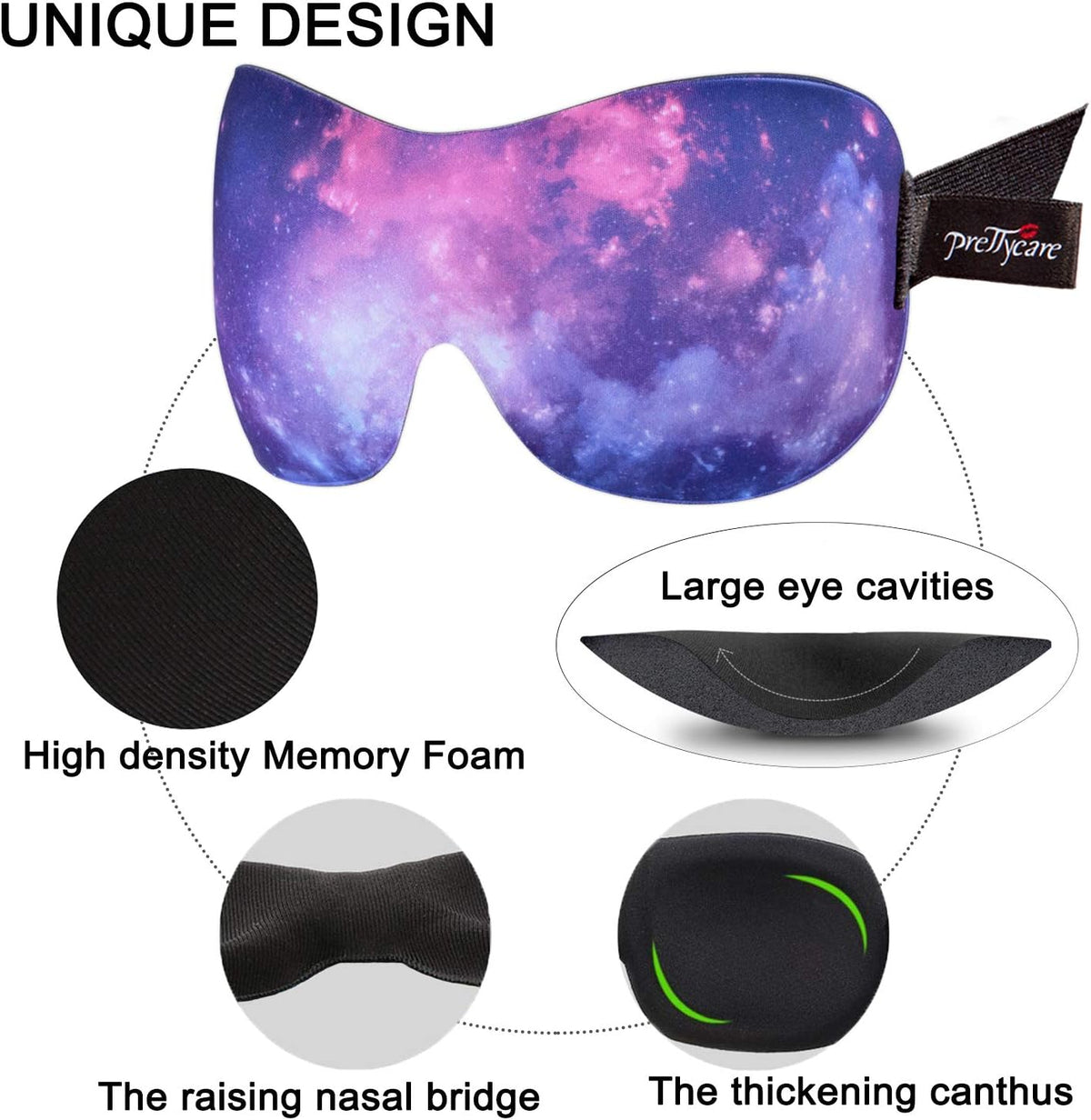3D Sleep Mask 2 Pack,Eye Mask for Side Sleeper 3D Contoured Sleeping Mask Blackout Out for Men- Blindfold Airplane with Ear Plugs, Night Masks with Travel Bag (Black&Blue)