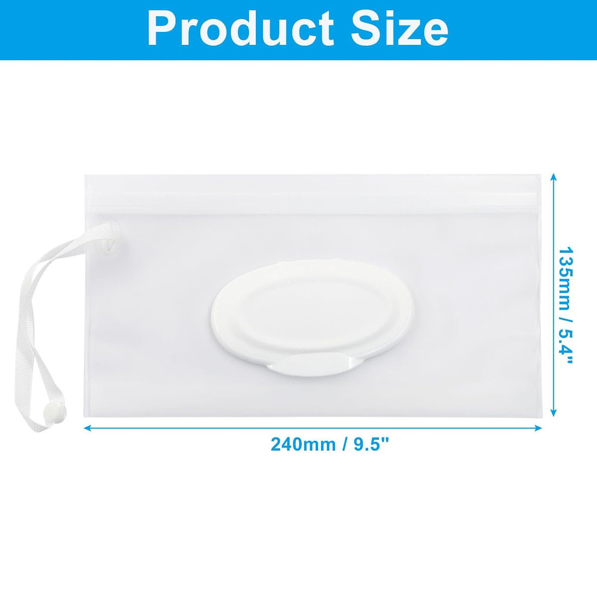 2Pcs Wet Wipes Pouches, Translucent