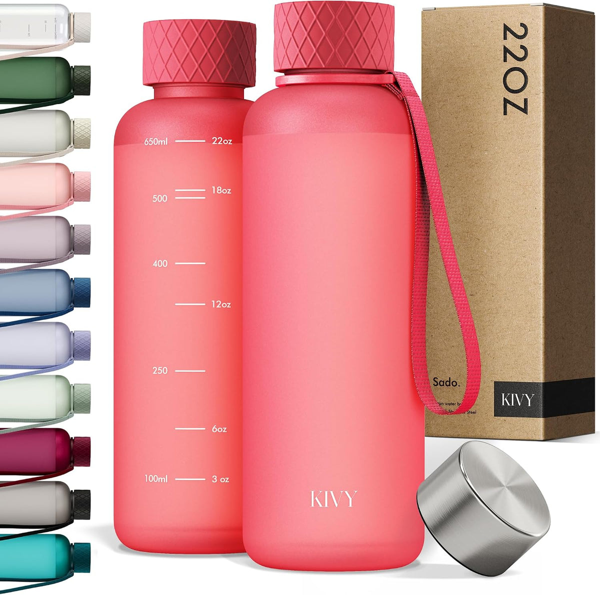 Slim Water Bottle 32oz Tritan - Lightweight & Shatterproof - BPA-Free
