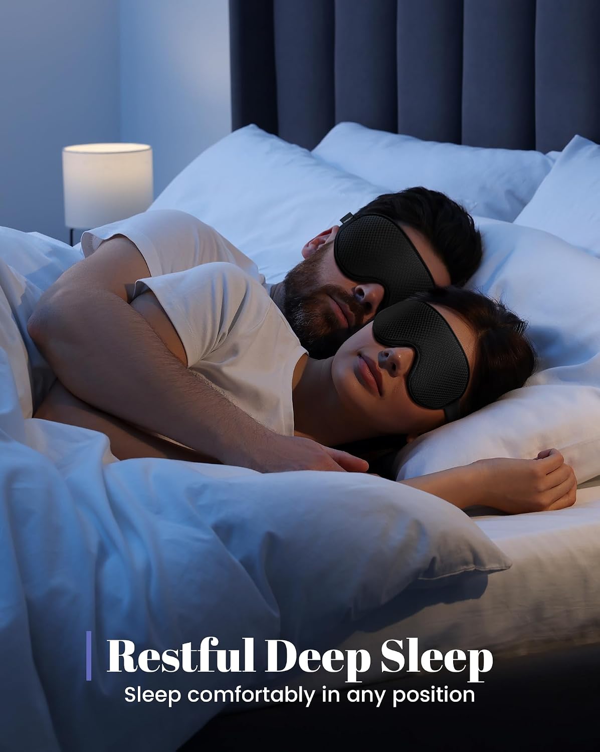 Sleep Mask for Men Women: Blackout Eye Masks for Sleep - 3D Breathable Soft Comfortable Eye Mask for Travel - Adjustable Light Blocking Night Masks for Sleeping