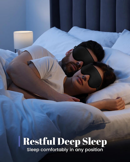 Sleep Mask for Men Women: Blackout Eye Masks for Sleep - 3D Breathable Soft Comfortable Eye Mask for Travel - Adjustable Light Blocking Night Masks for Sleeping