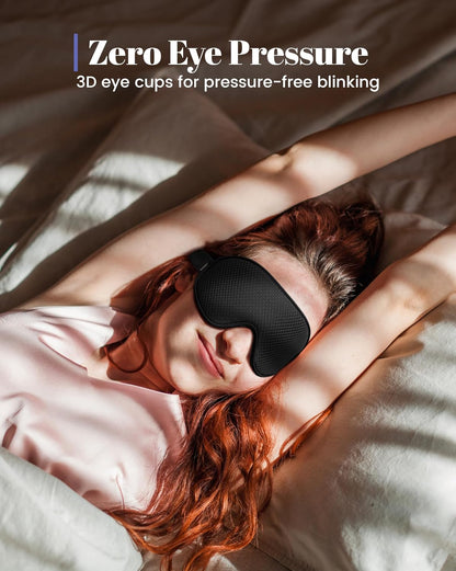 Sleep Mask for Men Women: Blackout Eye Masks for Sleep - 3D Breathable Soft Comfortable Eye Mask for Travel - Adjustable Light Blocking Night Masks for Sleeping