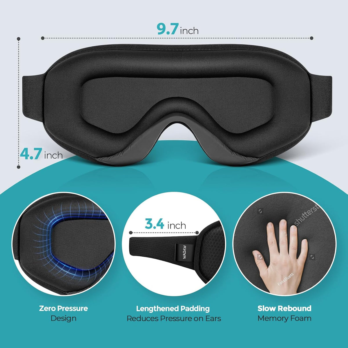Sleep Mask for Men Women: Blackout Eye Masks for Sleep - 3D Breathable Soft Comfortable Eye Mask for Travel - Adjustable Light Blocking Night Masks for Sleeping