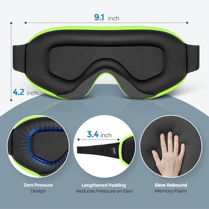 Sleep Mask for Men Women: Blackout Eye Masks for Sleep - 3D Breathable Soft Comfortable Eye Mask for Travel - Adjustable Light Blocking Night Masks for Sleeping
