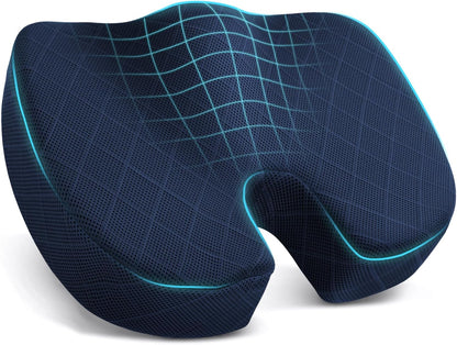 TushGuard Seat Cushion, Memory Foam Office Chair Cushion - Grey, Large