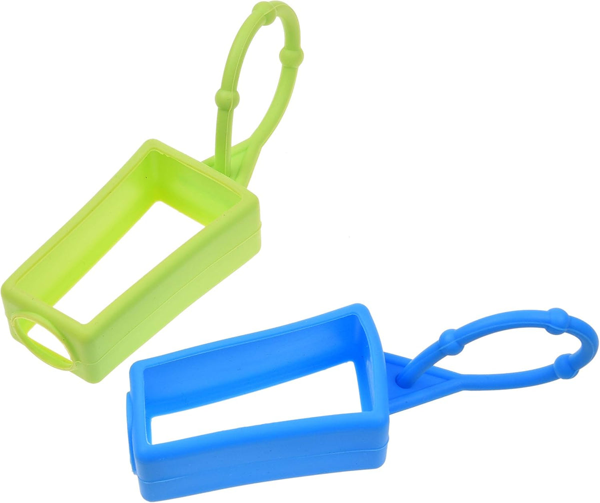 7x Silicone Hand Sanitizer Protective Cases (empty) - Soft Smooth Holders for 30ML Bottles - Comes with Soft Adjustable Loops for Backpacks, Keychains - Use for Travel, Home