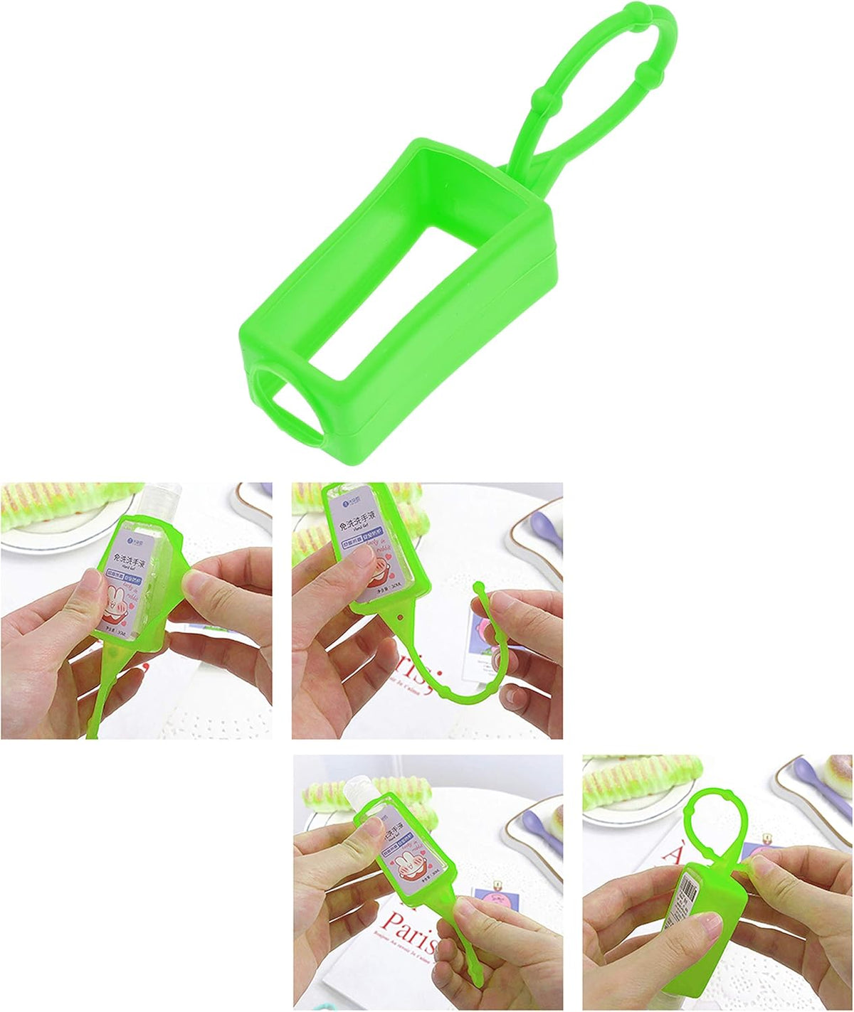 7x Silicone Hand Sanitizer Protective Cases (empty) - Soft Smooth Holders for 30ML Bottles - Comes with Soft Adjustable Loops for Backpacks, Keychains - Use for Travel, Home
