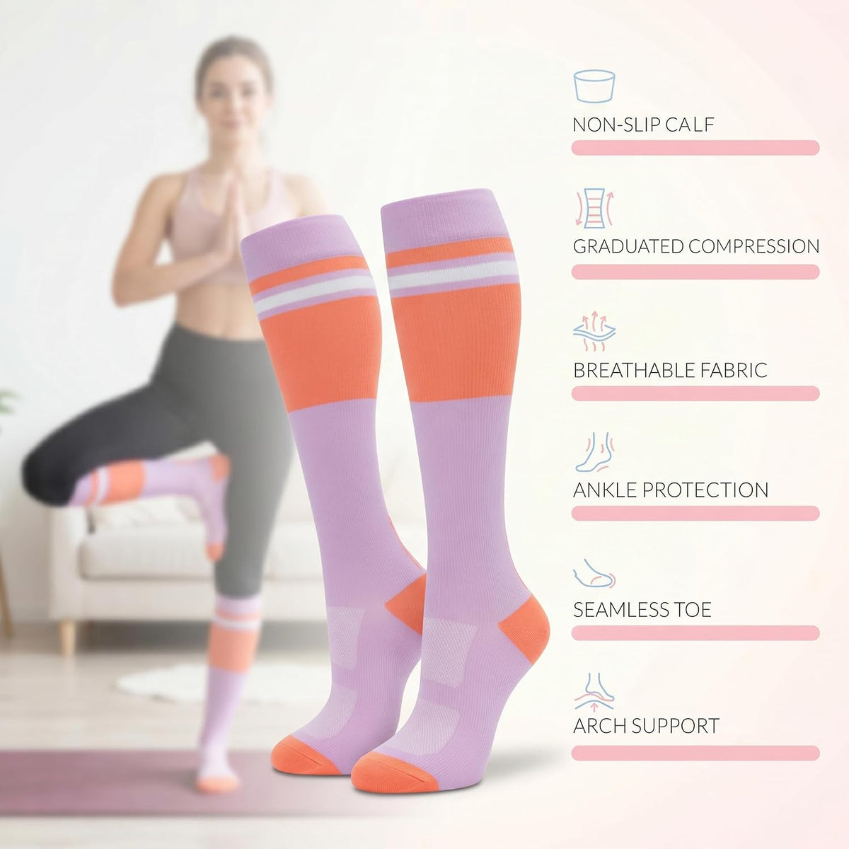Compression Socks for Women Men 3 Pairs Graduated Compression Support Circulation Socks for Nurses