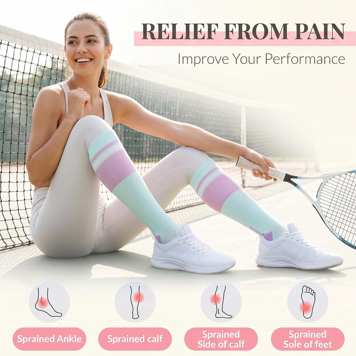 Compression Socks for Women Men 3 Pairs Graduated Compression Support Circulation Socks for Nurses