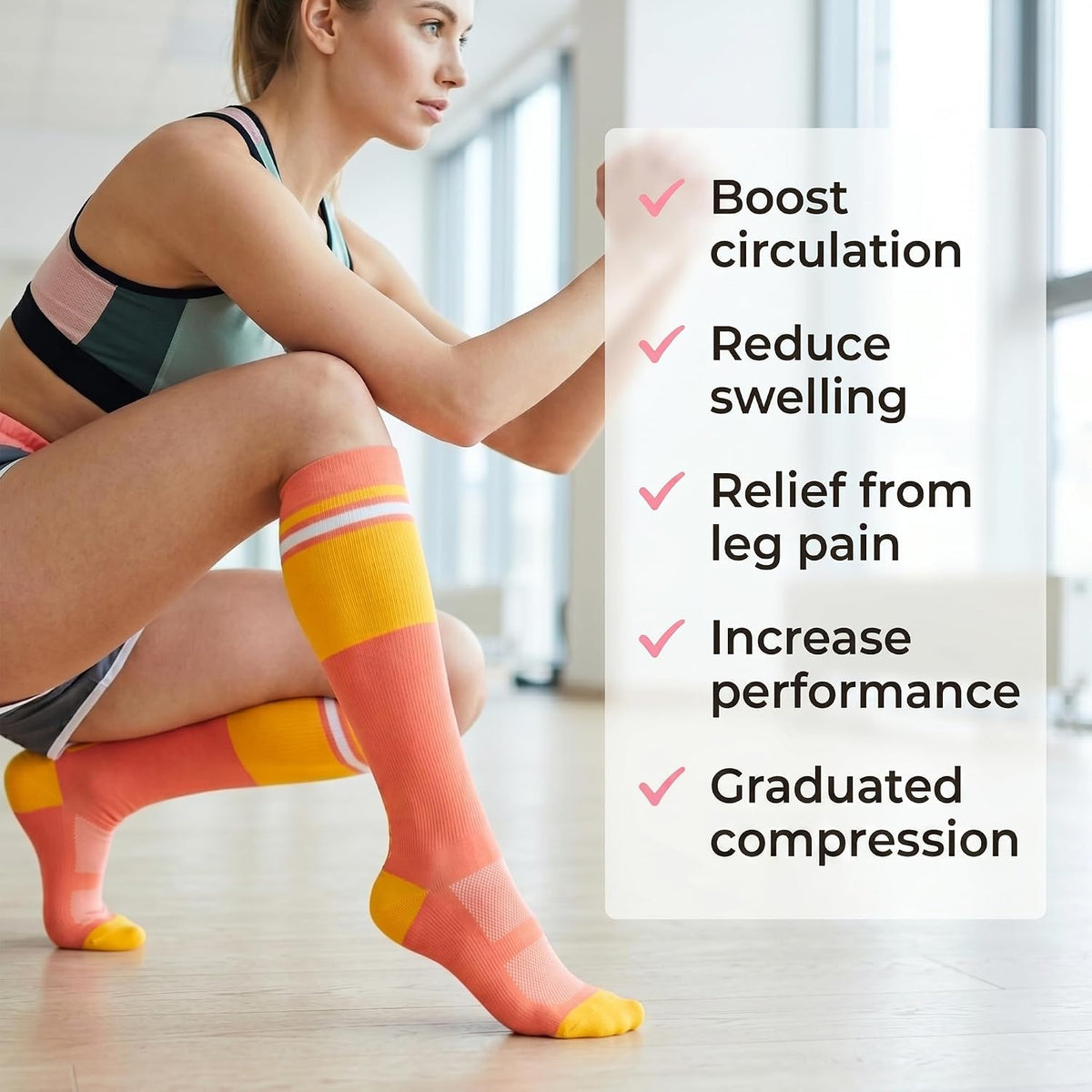 Compression Socks for Women Men 3 Pairs Graduated Compression Support Circulation Socks for Nurses