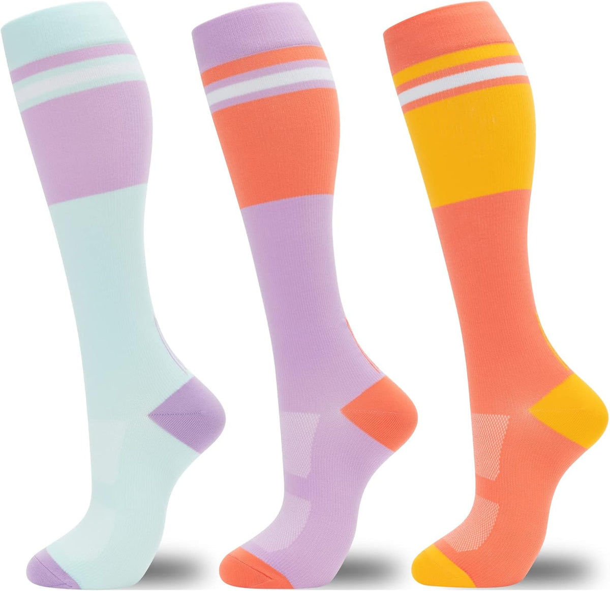 Compression Socks for Women Men 3 Pairs Graduated Compression Support Circulation Socks for Nurses