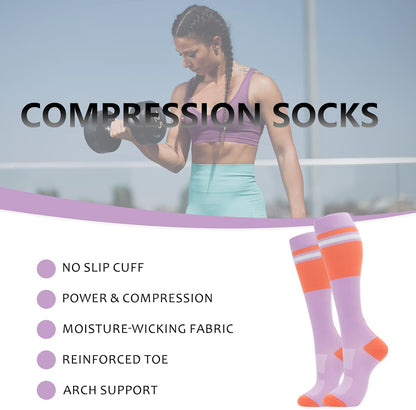 Compression Socks for Women Men 3 Pairs Graduated Compression Support Circulation Socks for Nurses