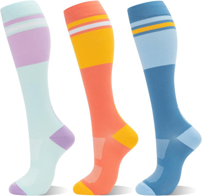 Compression Socks for Women Men 3 Pairs Graduated Compression Support Circulation Socks for Nurses