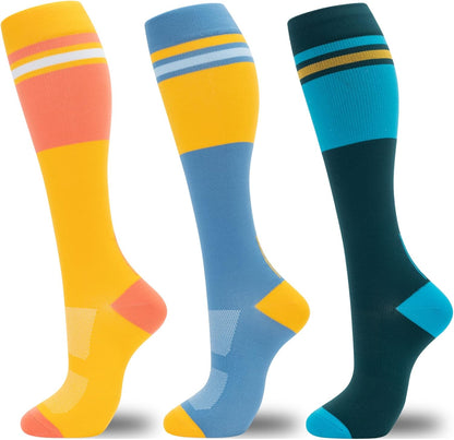 Compression Socks for Women Men 3 Pairs Graduated Compression Support Circulation Socks for Nurses