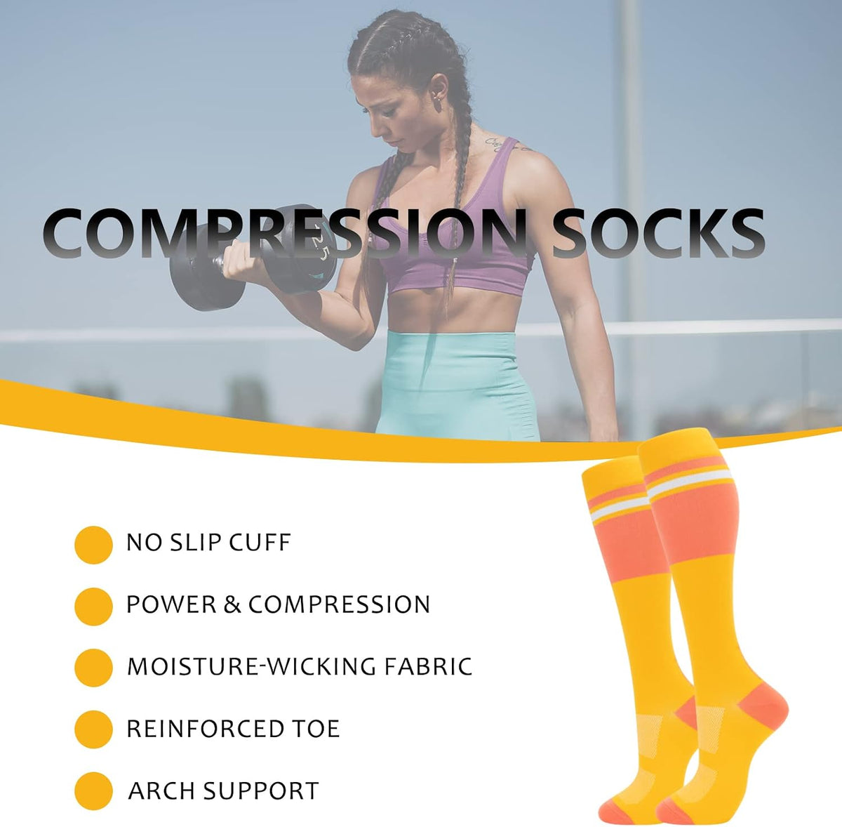 Compression Socks for Women Men 3 Pairs Graduated Compression Support Circulation Socks for Nurses