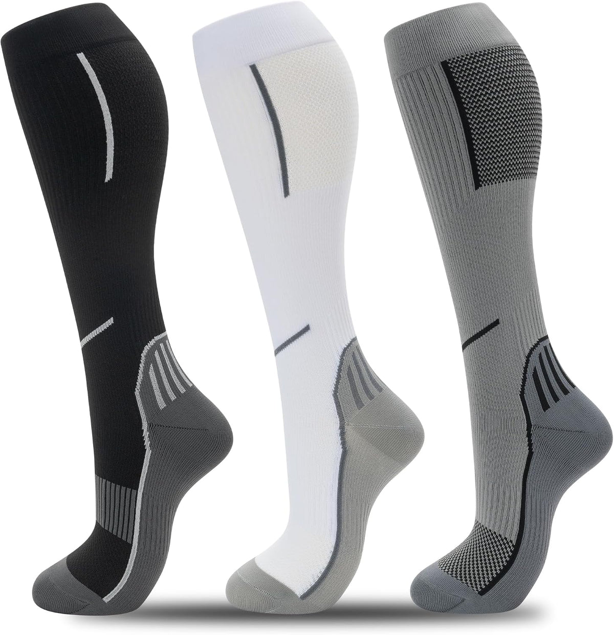 Compression Socks for Women Men 3 Pairs Graduated Compression Support Circulation Socks for Nurses