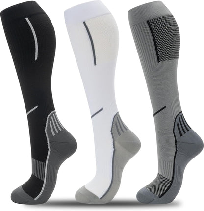 Compression Socks for Women Men 3 Pairs Graduated Compression Support Circulation Socks for Nurses