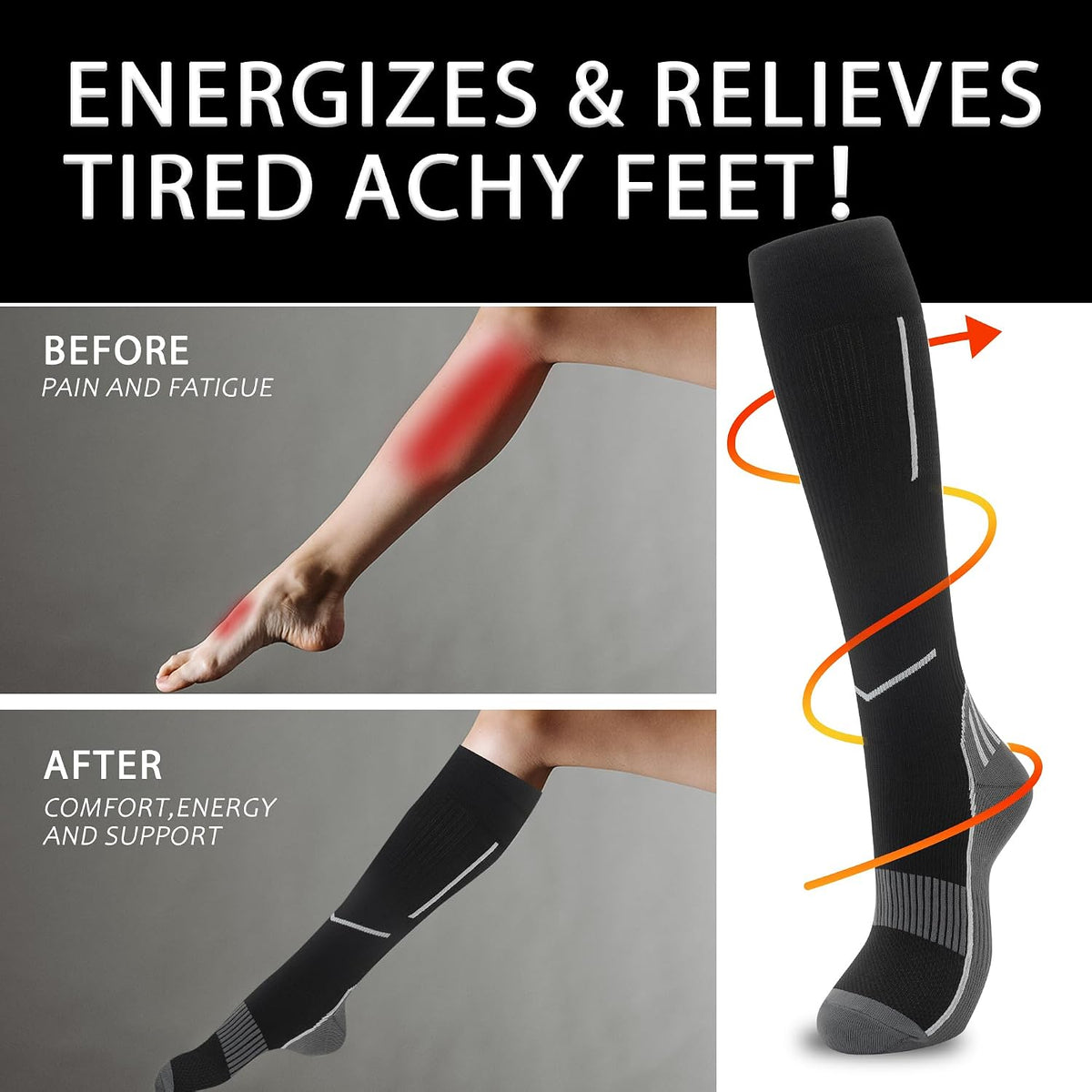 Compression Socks for Women Men 3 Pairs Graduated Compression Support Circulation Socks for Nurses