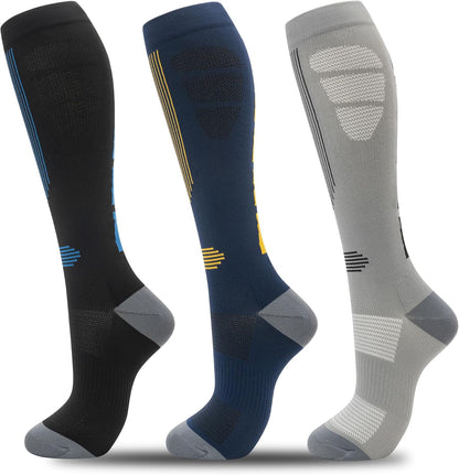 Compression Socks for Women Men 3 Pairs Graduated Compression Support Circulation Socks for Nurses