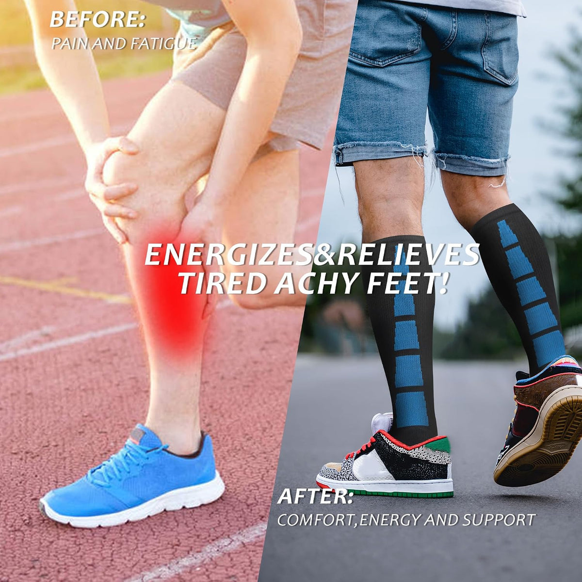 Compression Socks for Women Men 3 Pairs Graduated Compression Support Circulation Socks for Nurses