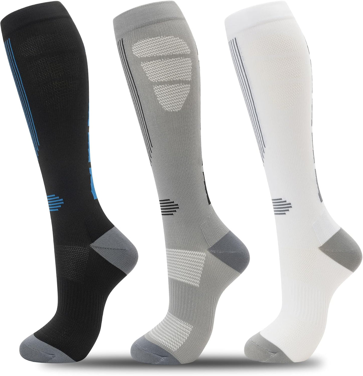 Compression Socks for Women Men 3 Pairs Graduated Compression Support Circulation Socks for Nurses