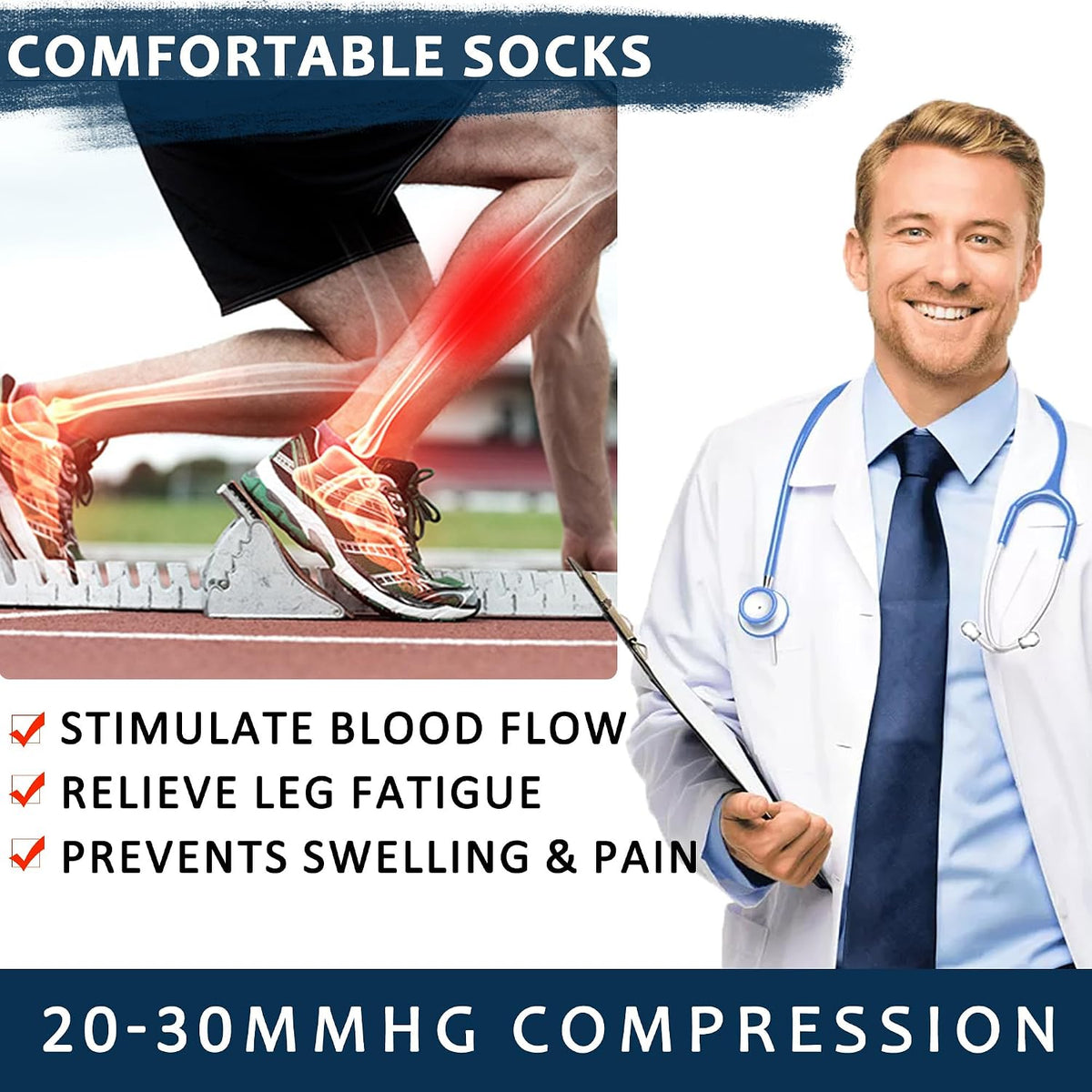 Compression Socks for Women Men 3 Pairs Graduated Compression Support Circulation Socks for Nurses