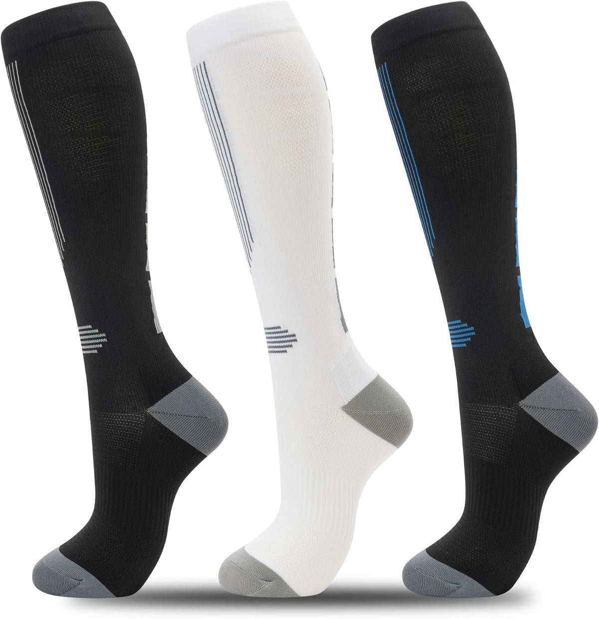 Compression Socks for Women Men 3 Pairs Graduated Compression Support Circulation Socks for Nurses