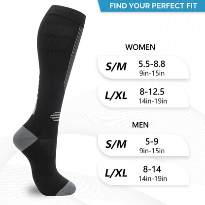 Compression Socks for Women Men 3 Pairs Graduated Compression Support Circulation Socks for Nurses