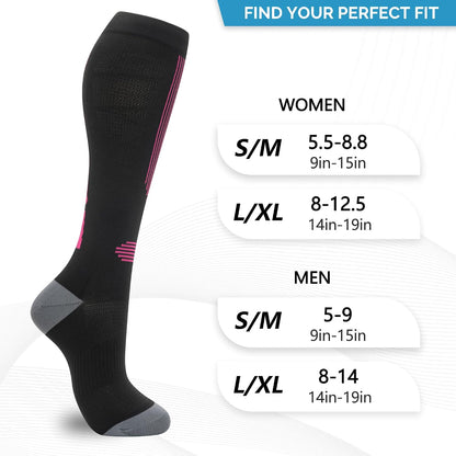 Compression Socks for Women Men 3 Pairs Graduated Compression Support Circulation Socks for Nurses