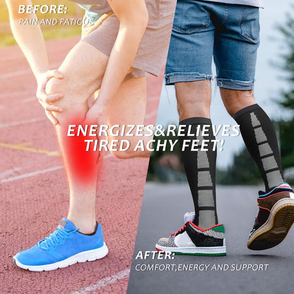 Compression Socks for Women Men 3 Pairs Graduated Compression Support Circulation Socks for Nurses