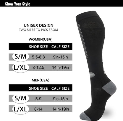 Compression Socks for Women Men 3 Pairs Graduated Compression Support Circulation Socks for Nurses