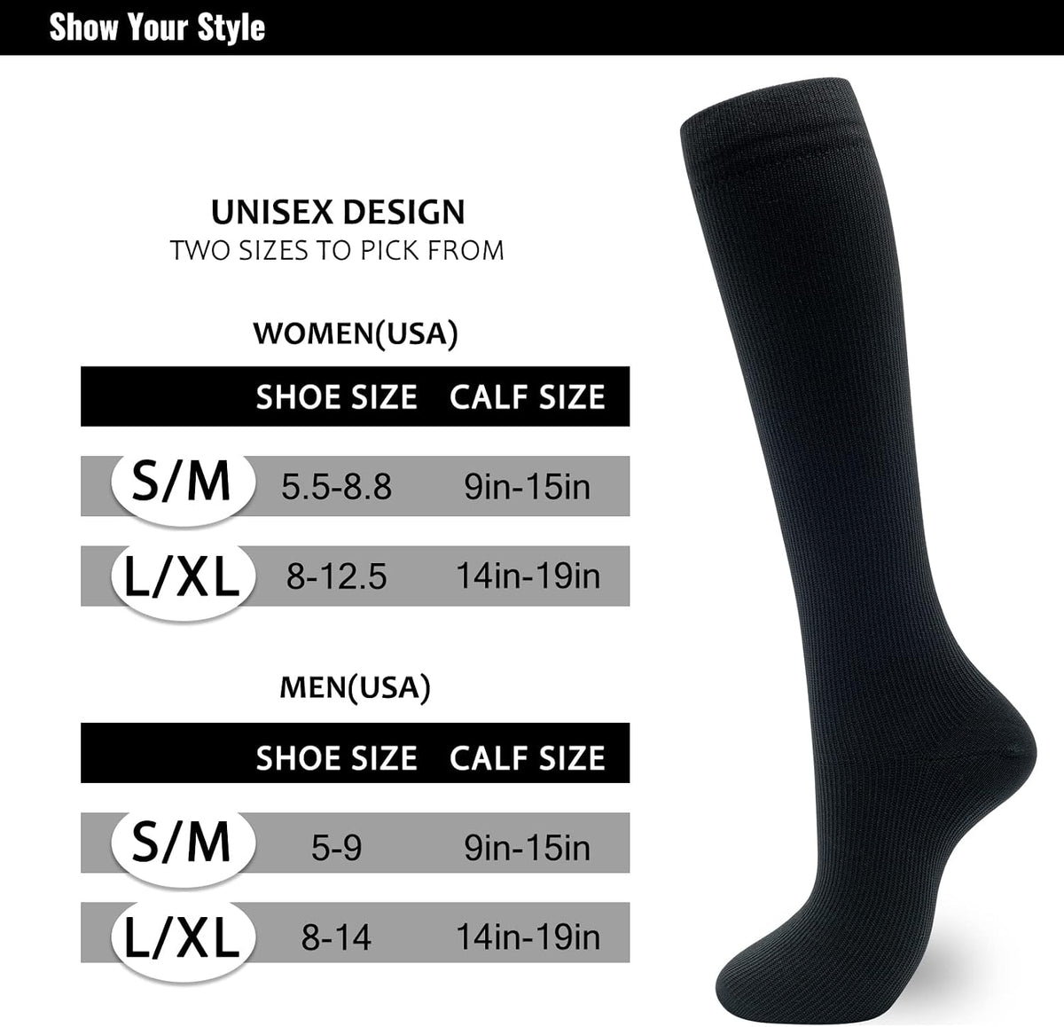 Compression Socks for Women Men 3 Pairs Graduated Compression Support Circulation Socks for Nurses