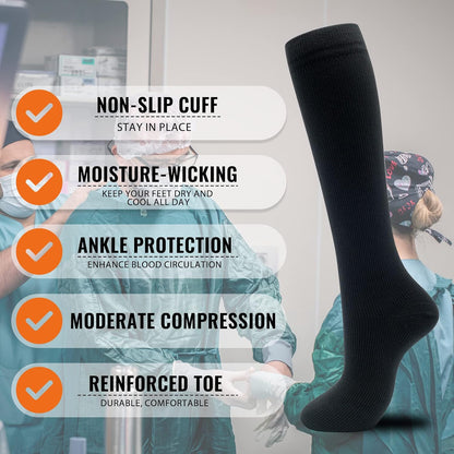 Compression Socks for Women Men 3 Pairs Graduated Compression Support Circulation Socks for Nurses