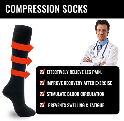 Compression Socks for Women Men 3 Pairs Graduated Compression Support Circulation Socks for Nurses