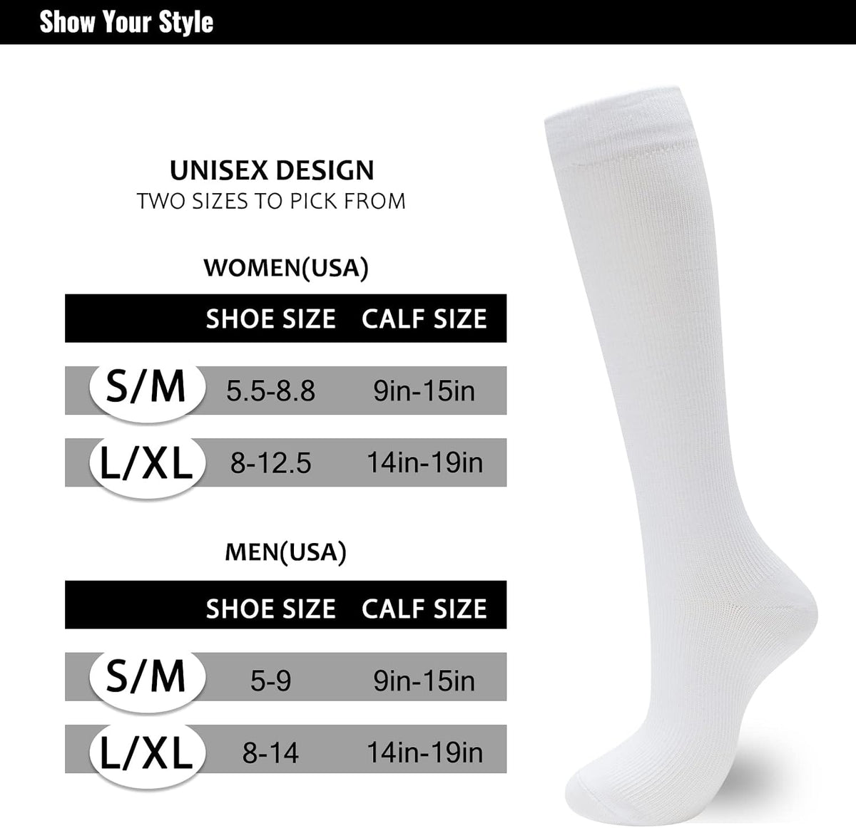 Compression Socks for Women Men 3 Pairs Graduated Compression Support Circulation Socks for Nurses