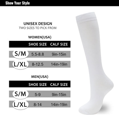 Compression Socks for Women Men 3 Pairs Graduated Compression Support Circulation Socks for Nurses