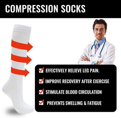 Compression Socks for Women Men 3 Pairs Graduated Compression Support Circulation Socks for Nurses