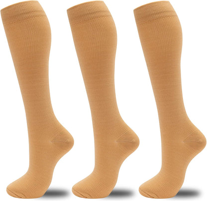 Compression Socks for Women Men 3 Pairs Graduated Compression Support Circulation Socks for Nurses