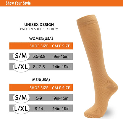 Compression Socks for Women Men 3 Pairs Graduated Compression Support Circulation Socks for Nurses